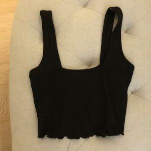 Black cropped tank top